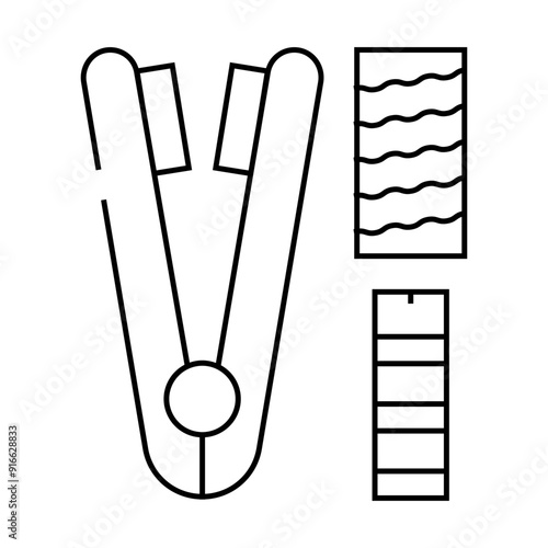 iron device for hair line icon vector. iron device for hair sign. isolated contour symbol black illustration