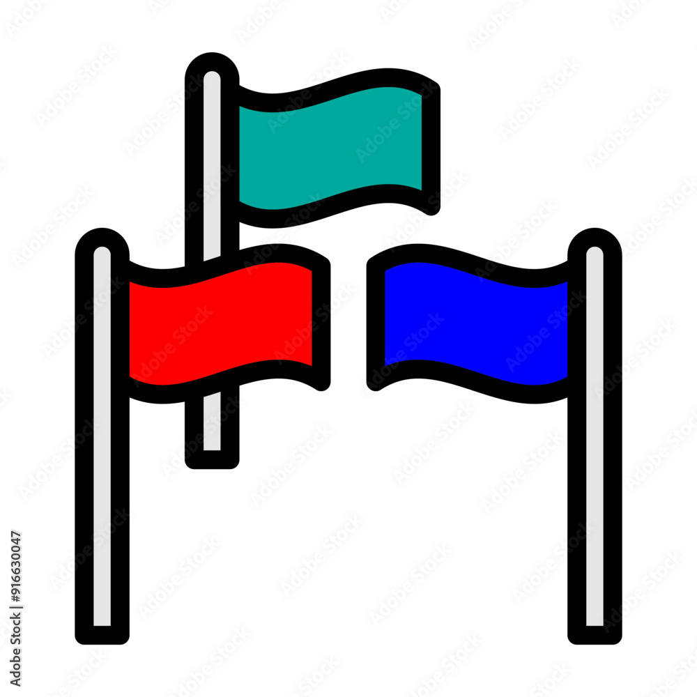 Party Flag Vector Filled Icon Design Party Flag Vector Filled Icon Design
