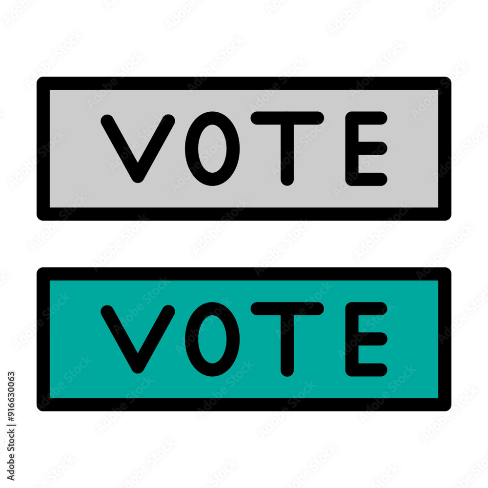 Voting Sticker Vector Filled Icon Design Voting Sticker Vector Filled Icon Design