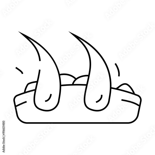 dandruff hair line icon vector. dandruff hair sign. isolated contour symbol black illustration