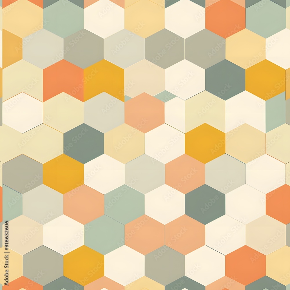 Colorful hexagonal pattern in soft pastel tones. Colorful hexagonal pattern in soft pastel tones.