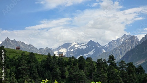 view of the caucasus mountains