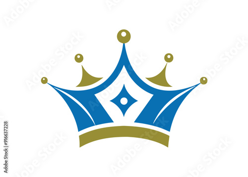 Elegant Retro Crown Logo with Flourishes - Unique and Timeless