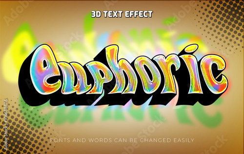 Euphoric y2k 3d editable text effect style