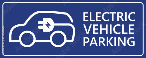 Blue Electric vehicles charging station point
