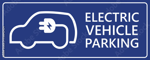 Blue Electric vehicles charging station point