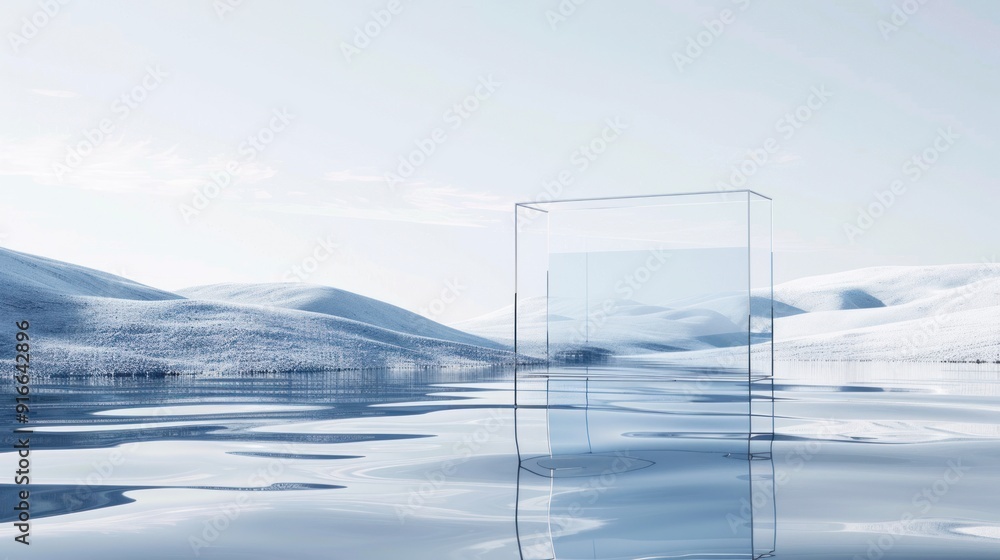 Glass Cube in a Frozen Landscape Glass Cube in a Frozen Landscape