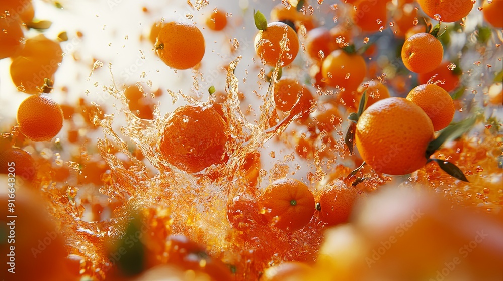 Fresh and Vibrant Oranges Splashed in a Liquid Explosion Against a Bright Clean Background – Surreal Style, Realistic High-Resolution Detail Fresh and Vibrant Oranges Splashed in a Liquid Explosion Against a Bright Clean Background – Surreal Style, Realistic High-Resolution Detail
