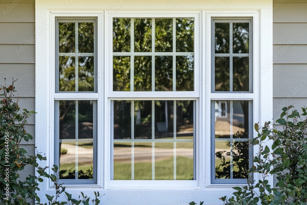 Fototapeta premium White Vinyl Single Hung Windows