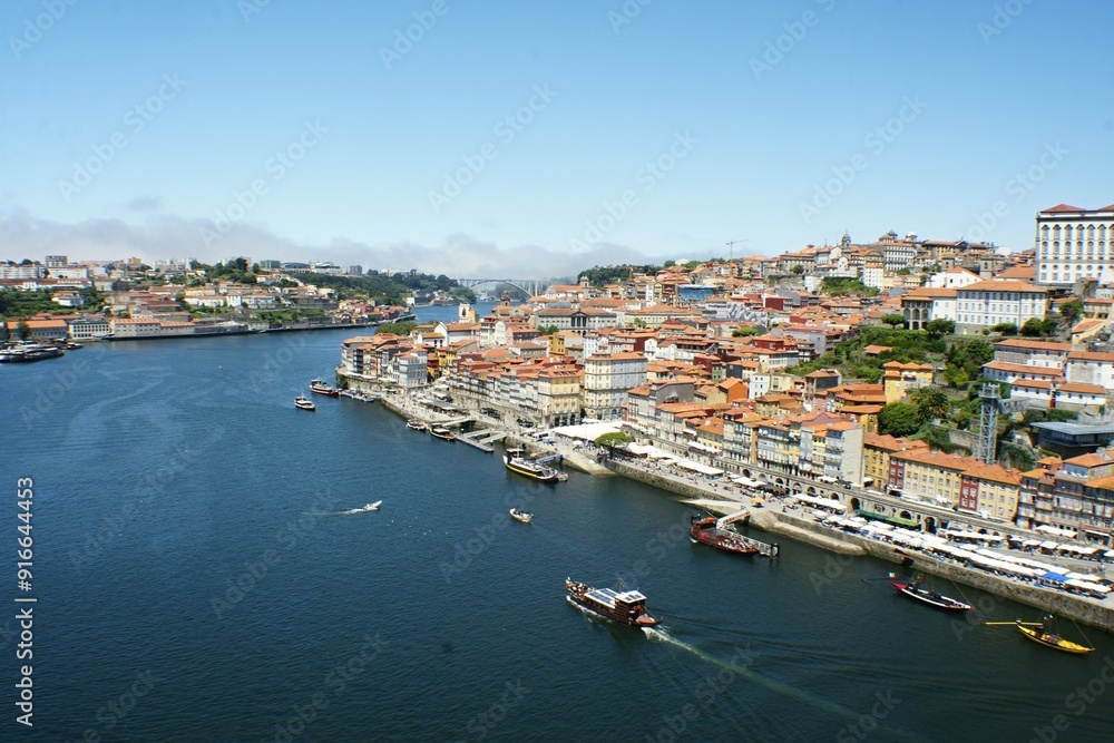 Typical Porto panoramic view with Douro river from the Louis I bridge - Portugal Typical Porto panoramic view with Douro river from the Louis I bridge - Portugal