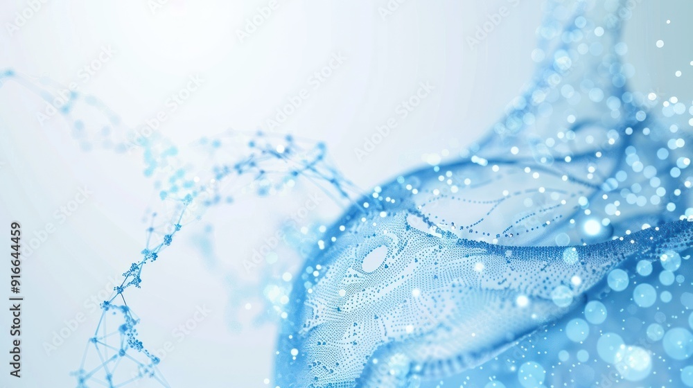 Abstract Blue Network with Glowing Particles Abstract Blue Network with Glowing Particles