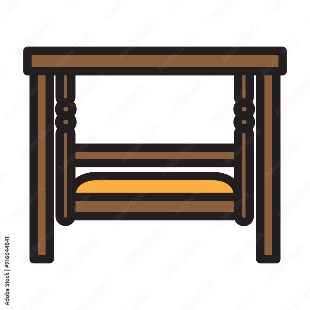 Wooden swing Vector Filled Icon Design Wooden swing Vector Filled Icon Design