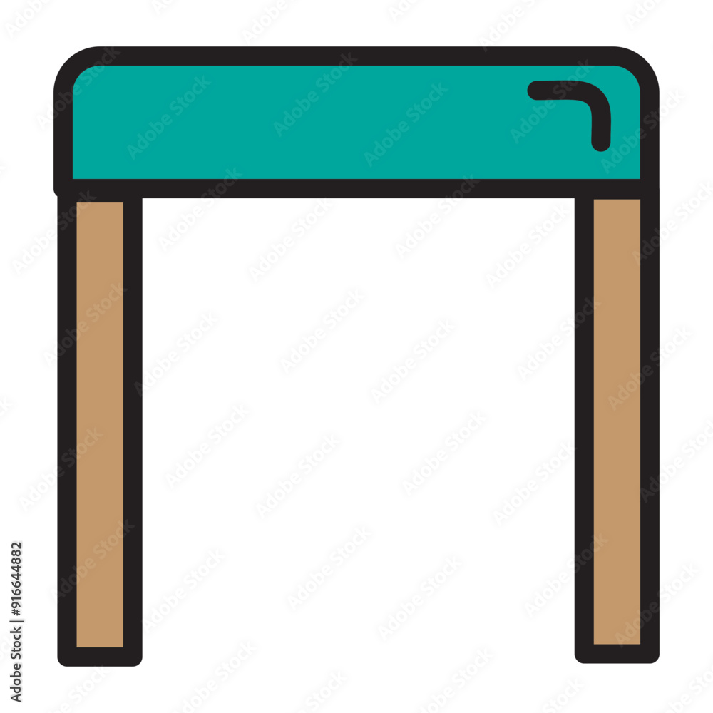 Fototapeta premium Makeup Stool Vector Filled Icon Design