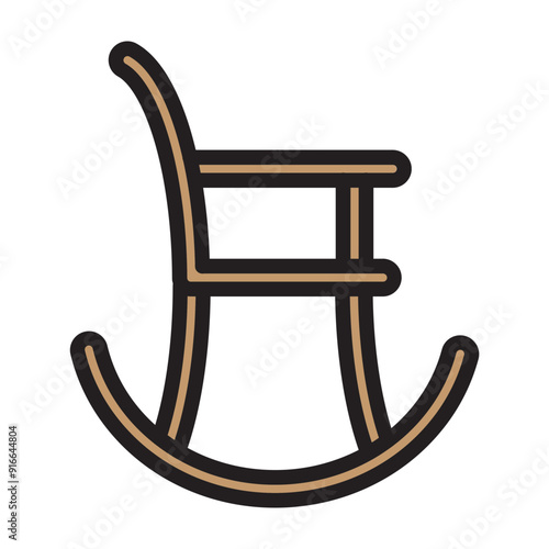 Rocking Chair Vector Filled Icon Design