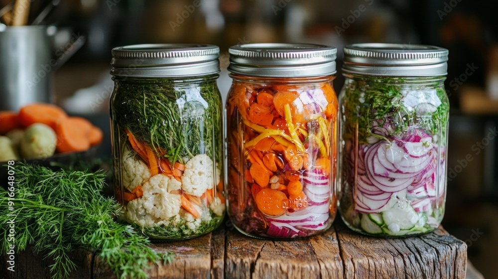 Three glass jars with layering various vegan salads for healthy lunch. The concept of fitness and vegetarian food. Three glass jars with layering various vegan salads for healthy lunch. The concept of fitness and vegetarian food.