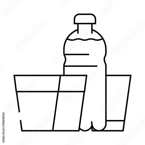 daily water intake line icon vector. daily water intake sign. isolated contour symbol black illustration