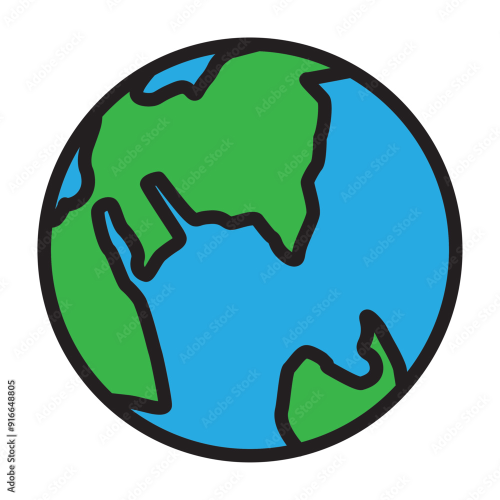 Earth Vector Filled Icon Design Earth Vector Filled Icon Design