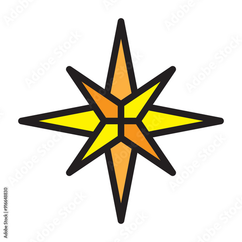 North Star Vector Filled Icon Design