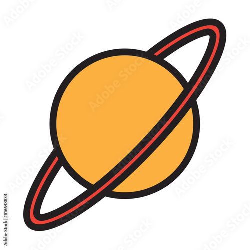 Uranus Vector Filled Icon Design