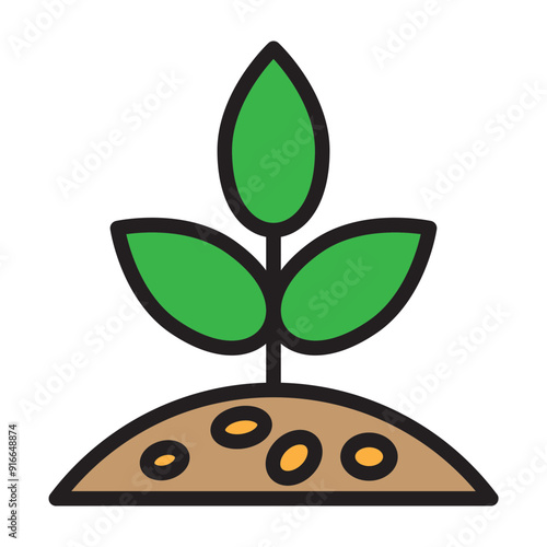 Space Plant Vector Filled Icon Design