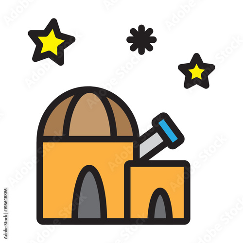 Observatory Vector Filled Icon Design