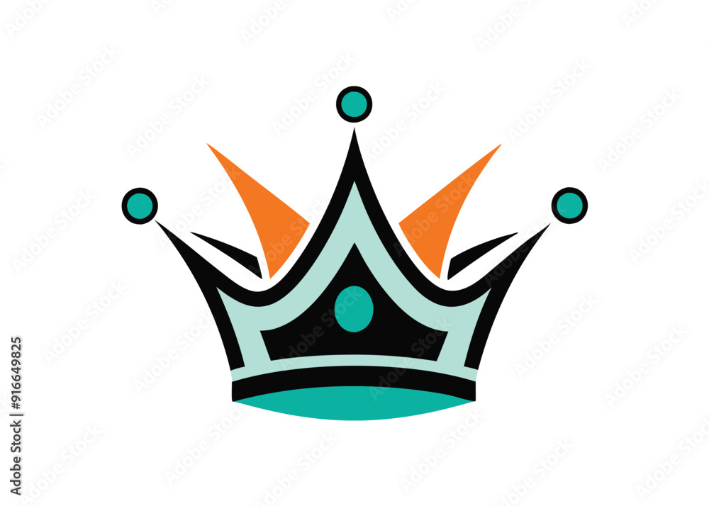 Elegant Retro Crown Logo with Flourishes - Unique and Timeless Elegant Retro Crown Logo with Flourishes - Unique and Timeless