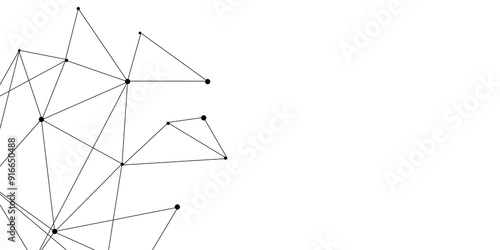 Vector illustration of minimalistic design with connecting the dots and lines. Grey graphic background dots with connections technologies and sharing data as abstract concept.