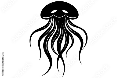 Silhouette vector design of a jellyfish