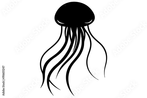 Silhouette vector design of a jellyfish