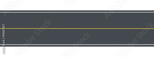 Road highway top view elements isolated on white background. Vector illustration