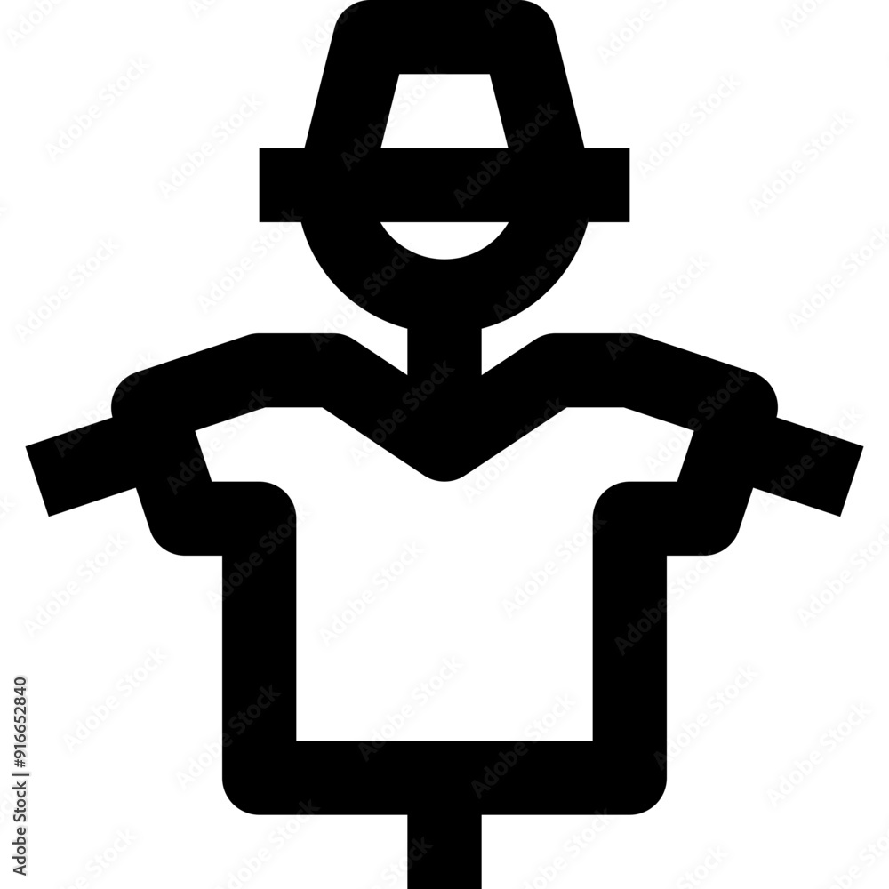 Obraz premium Scarecrow black outline icon