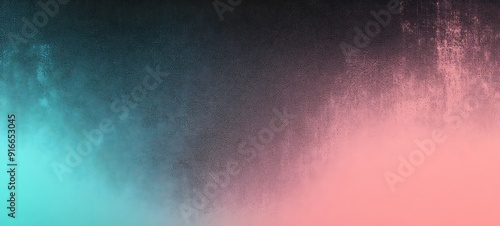 Nosy gradient poster background, electric blue green turquoise coral pink black grainy textured