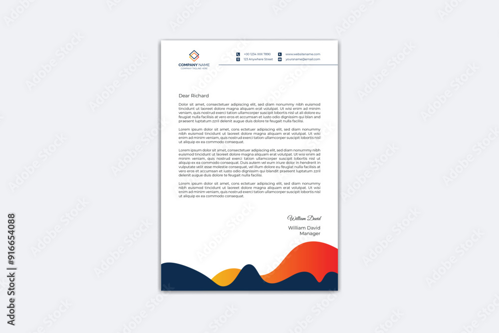 Fototapeta Modern business and corporate letterhead template