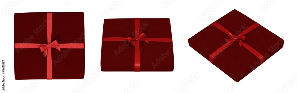 red paper wrapped gift box isolated red paper wrapped gift box isolated