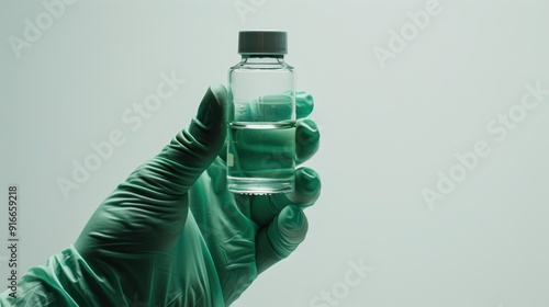 The medical vial in hand photo