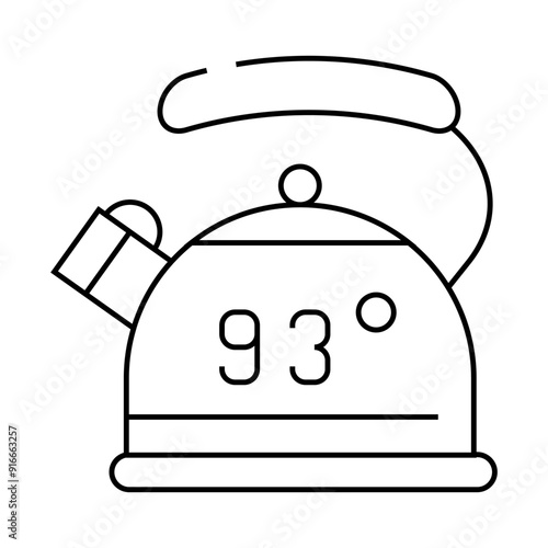 kettle for boiling water line icon vector. kettle for boiling water sign. isolated contour symbol black illustration