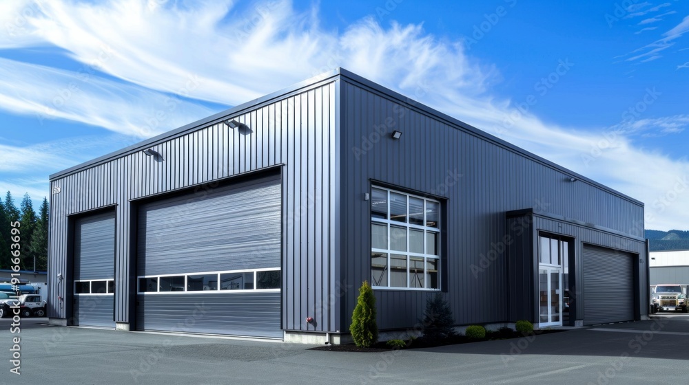 Modern Industrial Warehouse building. Modern Industrial Warehouse building.