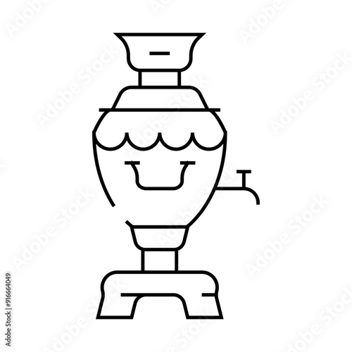 samovar tool for boiling water line icon vector. samovar tool for boiling water sign. isolated contour symbol black illustration