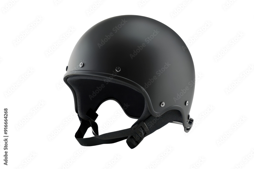 Sleek black motorcycle helmet with chin strap, perfect for safety and comfort during rides. Ideal for bikers, cruiser riders, and more. Sleek black motorcycle helmet with chin strap, perfect for safety and comfort during rides. Ideal for bikers, cruiser riders, and more.