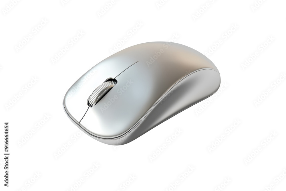 Sleek white wireless computer mouse on a transparent background. modern and ergonomic design, ideal for office and home use.
