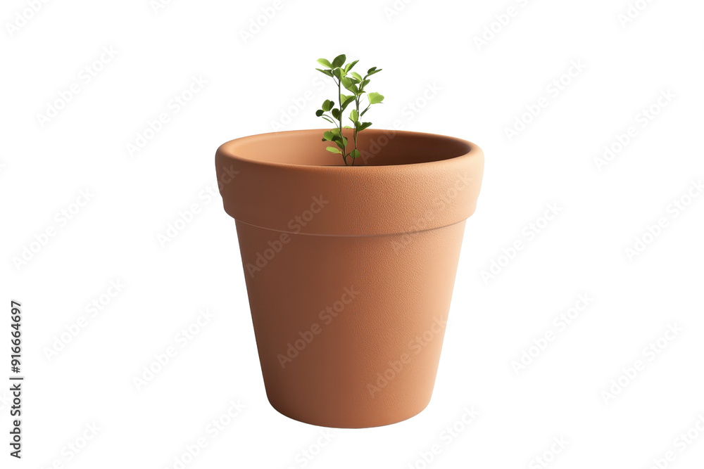 Small green plant in a minimalist terracotta pot isolated on transparent background. perfect for gardening, nature, and home decor projects. Small green plant in a minimalist terracotta pot isolated on transparent background. perfect for gardening, nature, and home decor projects.