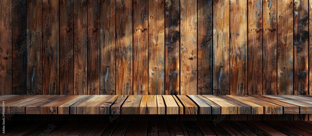 Obraz premium Rustic Wooden Background with Shelf