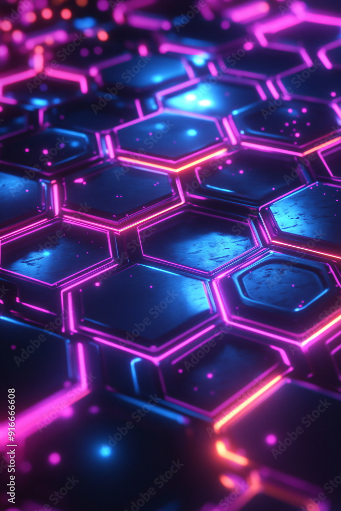 Abstrakter futuristischer Hintergrund mit Lila Hexagons. Datenübertragung Konzept Abstrakter futuristischer Hintergrund mit Lila Hexagons. Datenübertragung Konzept