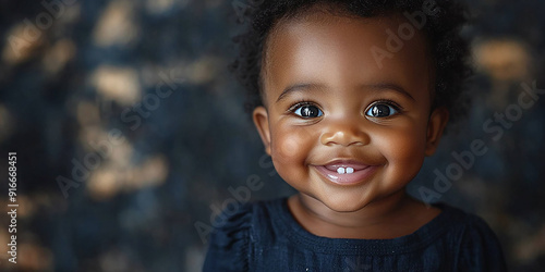 Portrait of cute african american black baby newborn