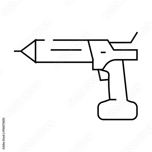 cordless sealant gun tool line icon vector. cordless sealant gun tool sign. isolated contour symbol black illustration