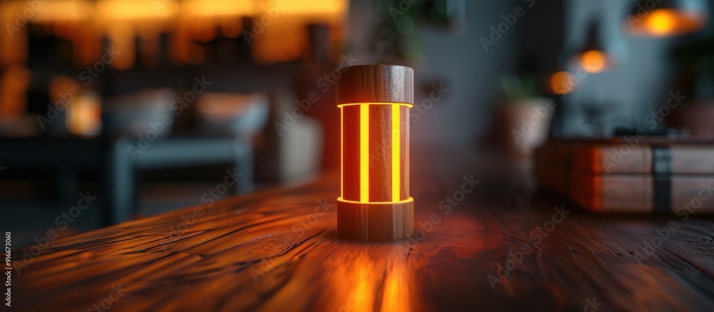 Wooden Lamp on Table Wooden Lamp on Table