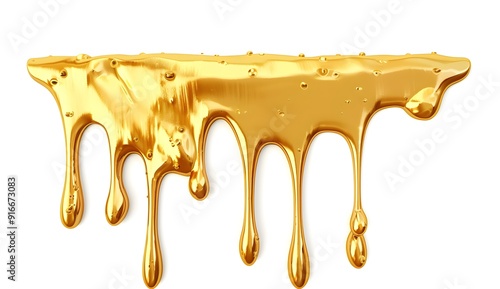 Golden liquid dripping, abstract background photo