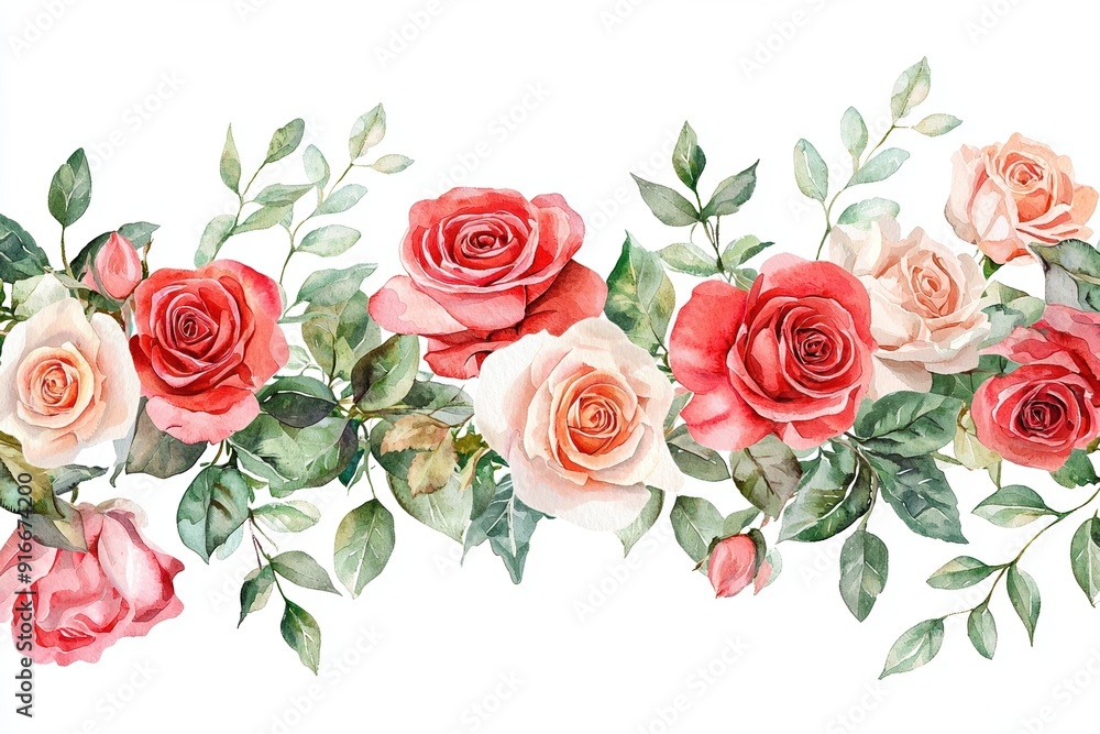A beautiful arrangement of watercolor roses in various shades, perfect for adding a touch of elegance to any project. A beautiful arrangement of watercolor roses in various shades, perfect for adding a touch of elegance to any project.