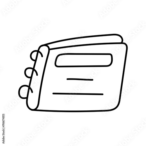 Notepad Doodle. Vector illustration isolated on background.