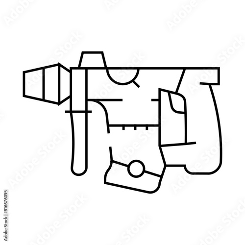 perforator tool line icon vector. perforator tool sign. isolated contour symbol black illustration